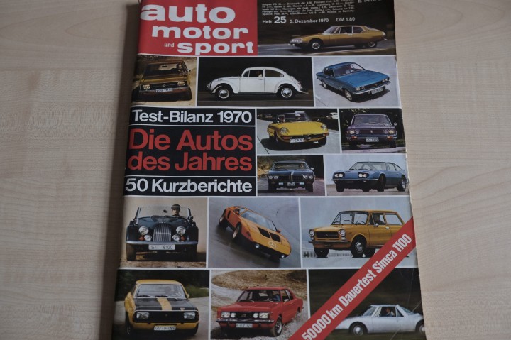 Deckblatt Auto Motor und Sport (25/1970)